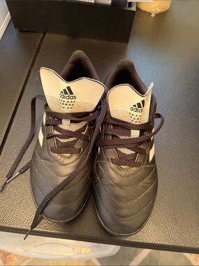 adidas Black and Cream Classic Soccer Cleats
